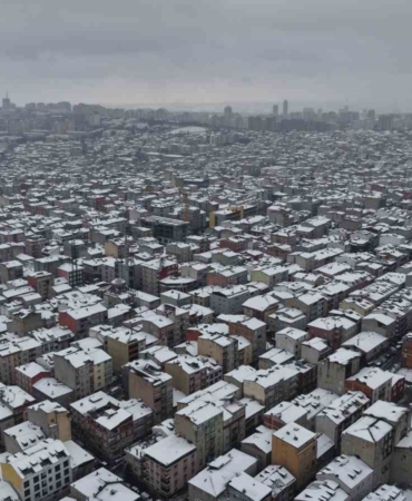 İstanbul’dan kar manzaraları havadan görüntülendi