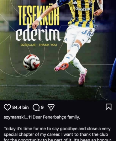 Szymanski, Fenerbahçe’ye veda etti
