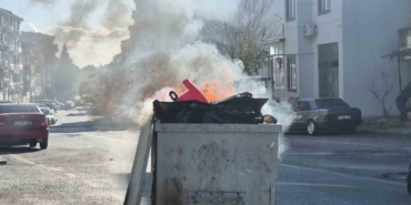 Tekirdağ’da çöp konteynerinde yangın paniği