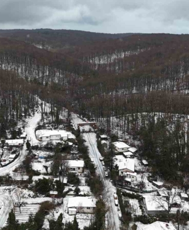 Sarıyer’de kış manzarası havadan görüntülendi