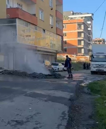 Kazı sırasında delinen doğal gaz borusu nedeniyle faciadan dönüldü