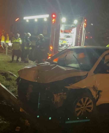 Tekirdağ’da alkollü sürücü aydınlatma direğine çarptı