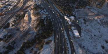 Beylikdüzü ve Büyükçekmece’de havadan kar manzarası