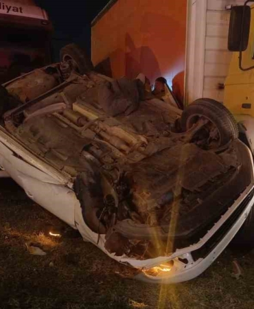 Takla atan otomobilden sağ çıktı