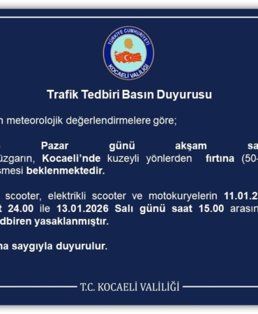 Kocaeli’de motosiklet, scooter ve motokuryelerin trafiğe çıkışı yasaklandı