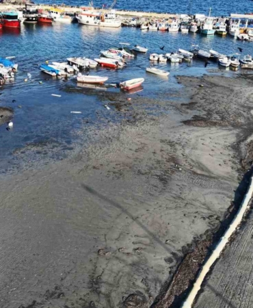 Tekirdağ’da deniz çekildi