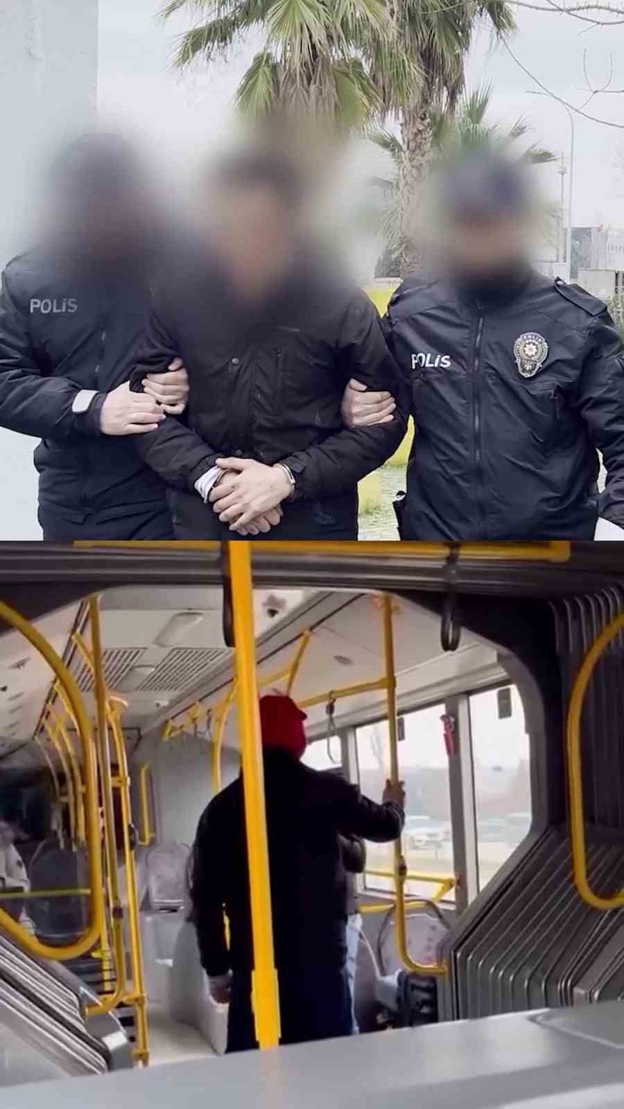 Otobüste tartıştığı genci darbeden şüpheli yakalandı