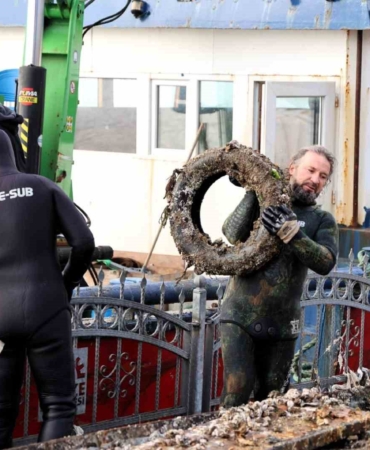 Eskihisar Sahili’nde ekosistemi canlandıracak dip temizliği yapıldı