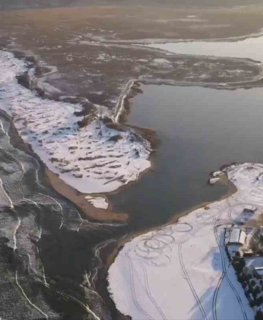 İğneada’da kar sonrası oluşan eşsiz manzaralar havadan görüntülendi
