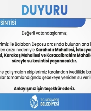 Kırklareli’nde su kesintisi Ramazan’da vatandaşları mağdur etti