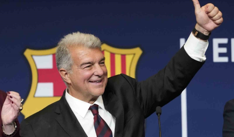 Barcelona’da Joan Laporta, yeniden başkan seçildi