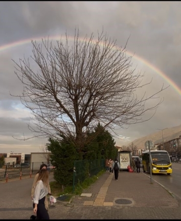 Bursa’da gökkuşağı mest etti