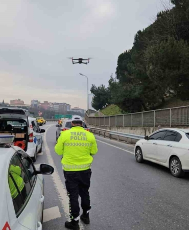 Sarıyer’de dron destekli "kaynak" denetimi: 10 sürücüye toplamda 93 bin lira ceza kesildi