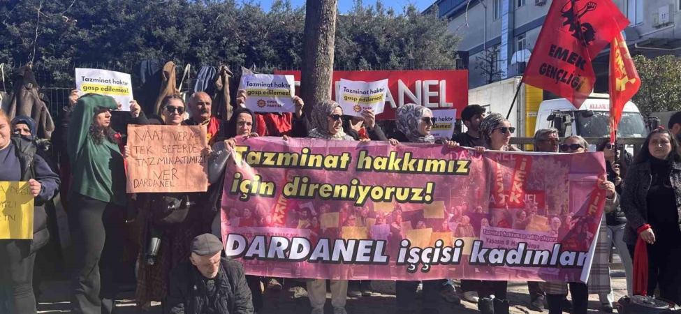 Dardanel’in kadın işçileri eylemde: Taksite bölünen tazminatlar aylardır ödenmedi