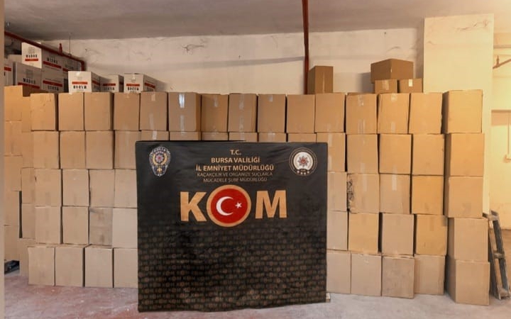 Bursa’da 3 milyon kaçak makaron ele geçirildi