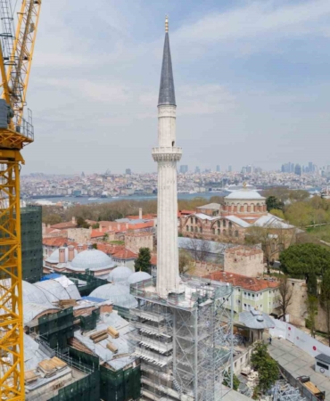 Ayasofya’nın kuzeydoğu minaresinde restorasyon tamamlandı