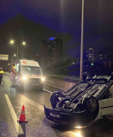 Tekirdağ’da otomobil takla attı, sürücü alkollü çıktı