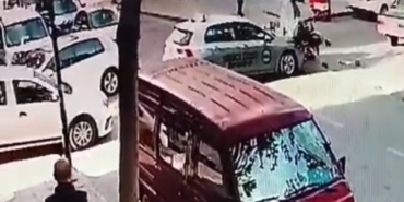 Tekirdağ’da iki kişinin yaralandığı kaza kamerada