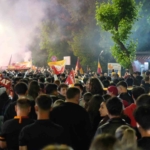 Edirne’de Galatasaraylı taraftarlardan meşaleli şampiyonluk kutlaması