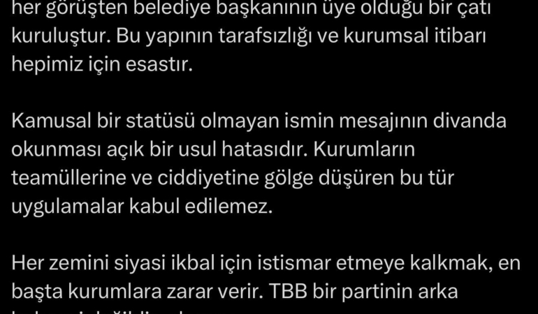TBB’de kriz oluşturan ‘mektup’ gerginliği sonrası Alemdar’dan sert eleştiri
