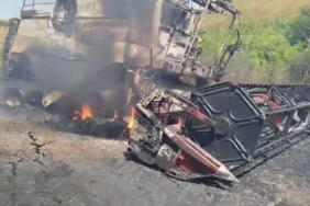 Alev alev yanan biçerdöver kullanılmaz hale geldi