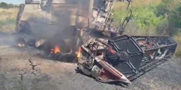 Alev alev yanan biçerdöver kullanılmaz hale geldi