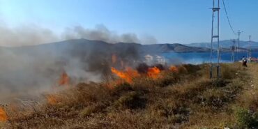 Avşa’da arazi yangını yürekleri ağıza getirdi