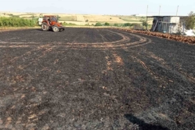 Babaeski’de 2.5 dönüm buğday tarlası küle döndü