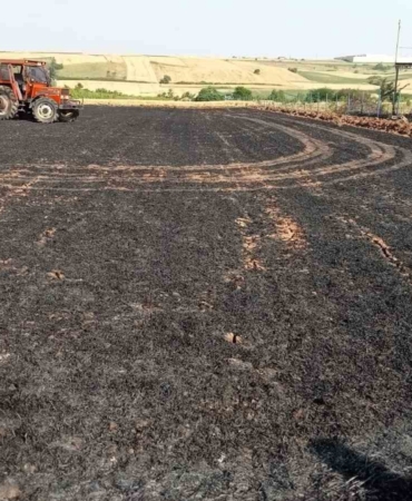 Babaeski’de 2.5 dönüm buğday tarlası küle döndü