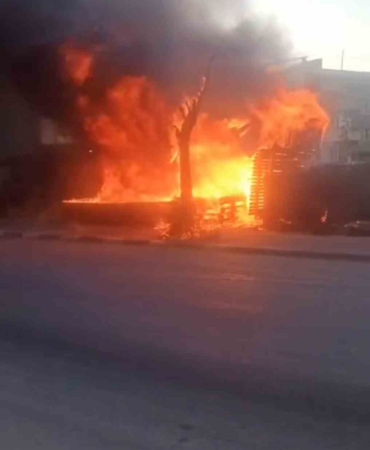 Baraka alevlere teslim oldu