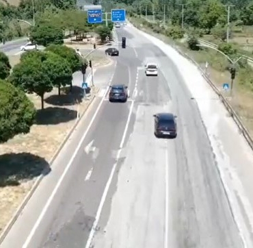 Bayram tatili dönüşü 24 araç ve sürücüsü dron denetimlerinden kaçamadı