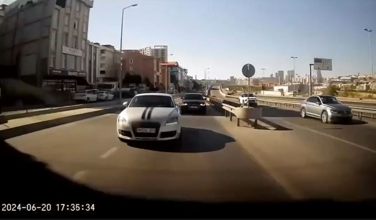 Beylikdüzü’nde makas atarak trafiği tehlikeye sokan sürücüye 7 bin 129 lira para cezası