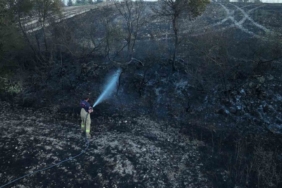 Bigadiç’te yanan alanlar havadan böyle görüntülendi