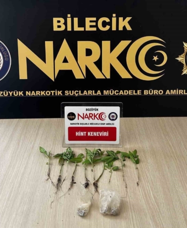 Bilecik’te evinde uyuşturucu yetiştiren şüpheliyi eşi ele verdi