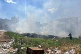 Boş arazide yangın çıktı