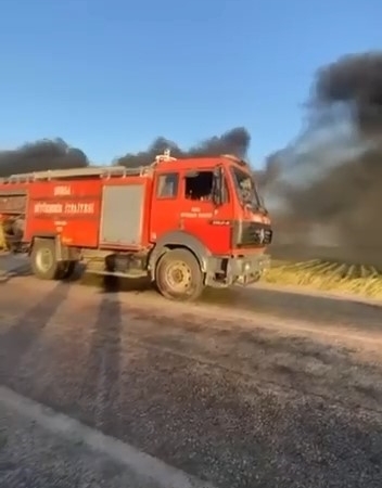 Bursa’da kamyonet alev alev yandı