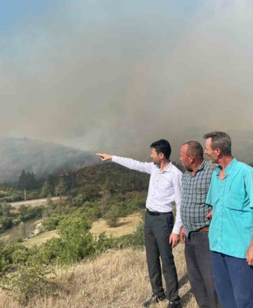 Bursa’daki orman yangınına havadan müdahale sürüyor