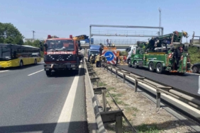 Büyükçekmece TEM’de sıkışmalı trafik kazası: 1 yaralı
