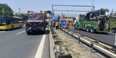 Büyükçekmece TEM’de sıkışmalı trafik kazası: 1 yaralı