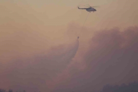 Çanakkale’de 14 saattir kontrol altına alınamayan orman yangınına havadan müdahale başladı