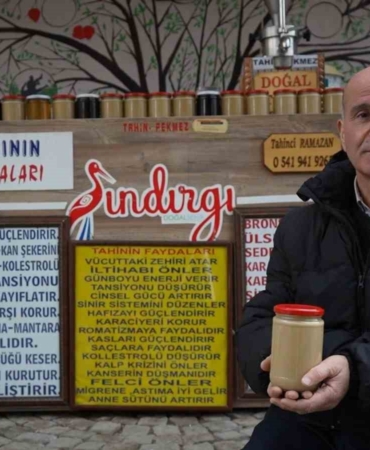 Doğal şehrin susamları tahine dönüşüyor