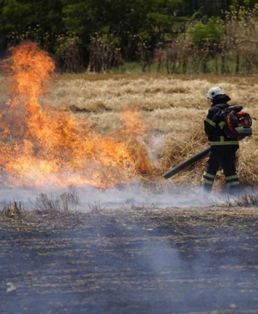 Edirne’de tarlada çıkan yangın korkuttu
