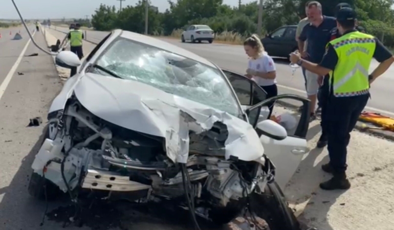 Gönen’de tek taraflı trafik kazası: 1 yaralı