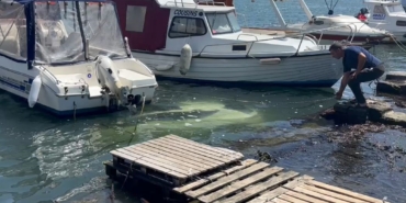 Haliç Sahili’nde sürücüsünün yol kenarına park ettiği otomobil denize düştü: Sürücü son anda kurtuldu