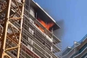 İnşaatın 12. katı alevlere teslim oldu
