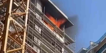 İnşaatın 12. katı alevlere teslim oldu