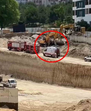 İstinat duvarı iş makinasının üzerine devrildi, sıkışan operatör kurtarıldı