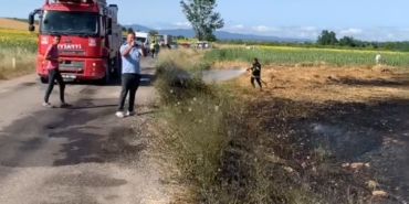 Kırklareli’nde buğday ekili tarlada yangın