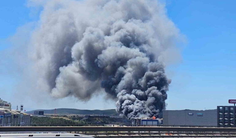 Kocaeli’de fabrika alev alev yanıyor