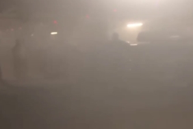 Korupark otoparkındaki araç alev alev yandı